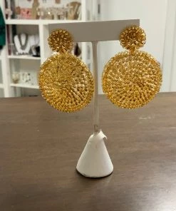 LAVISH MANDALA RED BEADED EARRINGS