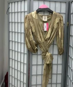 MUCHE ET MUCHETTE WRAP TOP IN ROMA GOLD CIRCLE