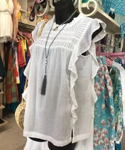 BeachLunchLounge TOPS MAYA SOLID TEXTURE TOP