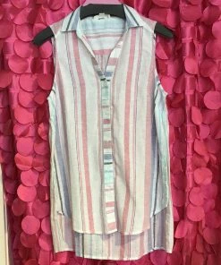 BEACHLUNCHLOUNGE REDDA STRIPED SLEEVELESS TOP TOPS
