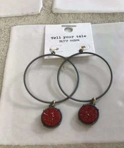 GOLDEN STELLA DRUZY DISC DANGLE COLOR CIRCLE EARRINGS