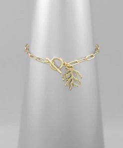GOLDEN STELLA BRACELETS CORAL CHARM CHAIN BRACELET