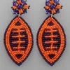 GOLDEN STELLA BEADED FOOTBALL EARRINGS