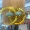 DYLAN GOLD AND TEAL CIRCLE EARRINGS