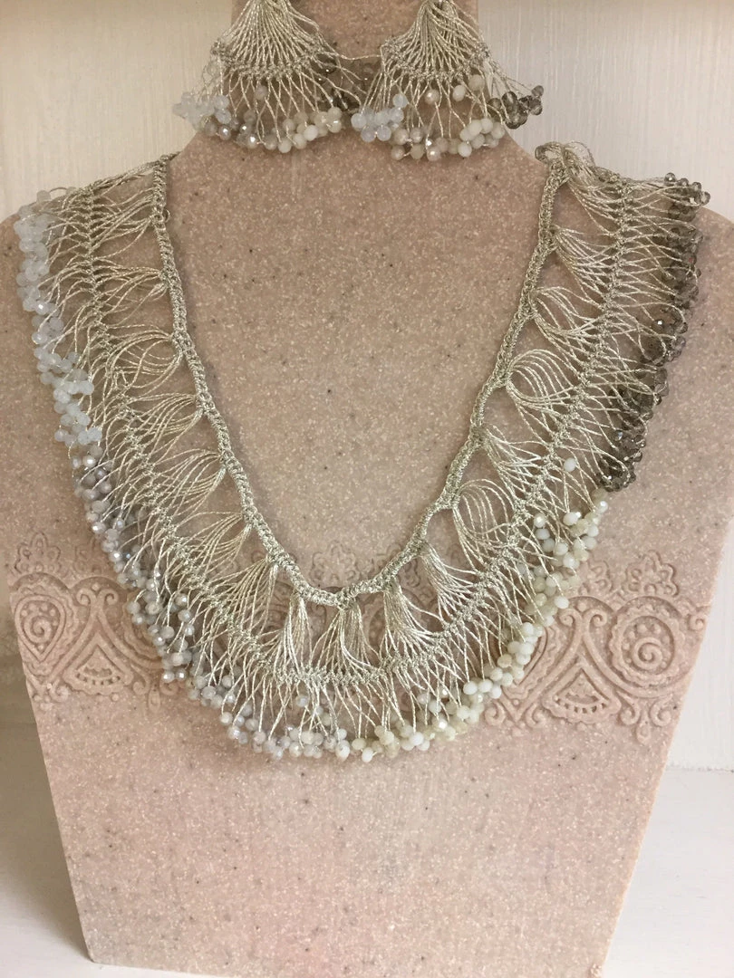 RUSH CROCHET FRINGE NECKLACE NECKLACES 1 RUSH CROCHET FRINGE NECKLACE NECKLACES