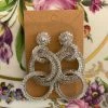 LAVISH CRYSTAL CLEAR SMALL LINKS EARRINGS