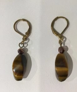 SUZI TIGERS EYE DROP EARRINGS