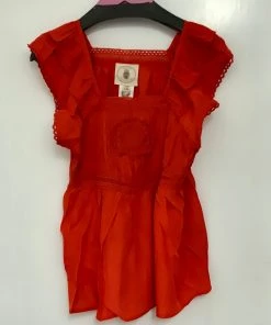 MUCHE ET MUCHETTE VERITY RUFFLES CROCHET DETAIL TOP TOPS