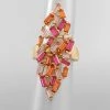 GOLDEN STELLA RINGS BAGUETTE BEAD MARQUISE RING