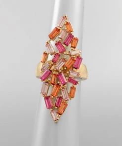 GOLDEN STELLA RINGS BAGUETTE BEAD MARQUISE RING