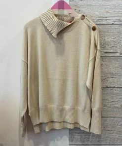 MUCHE ET MUCHETTE BOBBY TURTLENECK SWEATER WITH GOLD BUTTONS