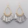 GOLDEN STELLA TEAR DROP TASSEL EARRINGS