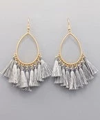 GOLDEN STELLA TEAR DROP TASSEL EARRINGS 1 GOLDEN STELLA TEAR DROP TASSEL EARRINGS