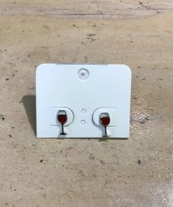 GOLDEN STELLA RED FILLED WINE GLASS EARRINGS