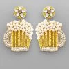 GOLDEN STELLA FROSTY BEER EARRINGS