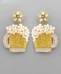 GOLDEN STELLA FROSTY BEER EARRINGS