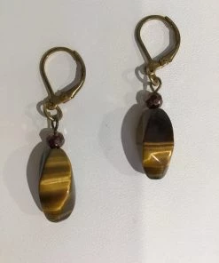 SUZI TIGERS EYE DROP EARRINGS