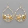 GOLDEN STELLA SEA LIFE WAVE TEARDROP EARRINGS