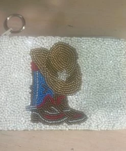 TIANA BEADED COWBOY BOOT COIN PURSE