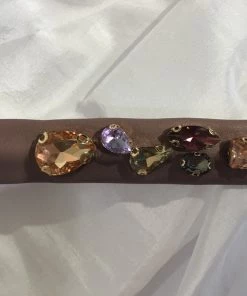 SWEET LOLA DUSTY PINK LEATHERETTE WITH MULTI COLOR CRYSTALS BRACELET