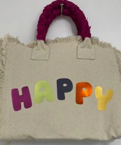 HIPCHIK HANDBAGS/LUGGAGE FRINGE CANVAS TOTE BAG