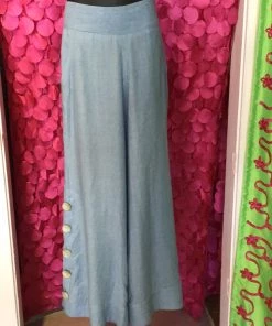 BLITZ RIESLING SIDE BUTTON LINEN PANTS