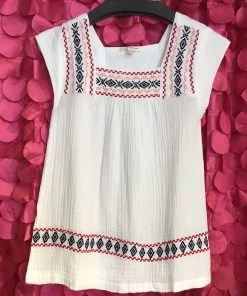 BeachLunchLounge GWYNETH EMBROIDERED TOP TOPS