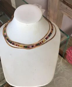 GOLDEN STELLA MULTI BAGUETTE & OMEGA NECKLACE