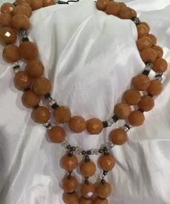 SUZI DOUBLE CORAL STONE NECKLACE