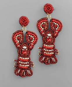 GOLDEN STELLA LOBSTER SEED BEAD EARRINGS