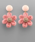 GOLDEN STELLA KNIT FLOWER EARRINGS