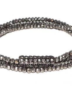 MARLYN SCHIFF BEADED WRAP BAR BRACELET