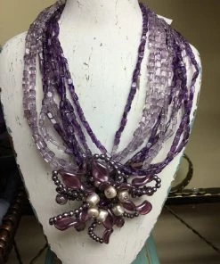 SUZI PURPLE BEADED NECKLACE NECKLACES