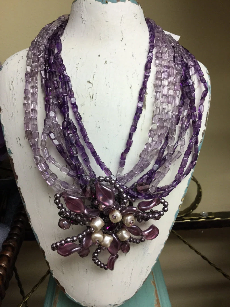 SUZI PURPLE BEADED NECKLACE NECKLACES 1 SUZI PURPLE BEADED NECKLACE NECKLACES