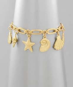 GOLDEN STELLA BRACELETS SEA LIFE CHARM CHAIN BRACELET