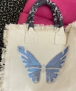 HIPCHIK HANDBAGS/LUGGAGE FRINGE CANVAS TOTE BAG