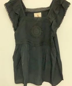 MUCHE ET MUCHETTE VERITY RUFFLES CROCHET DETAIL TOP TOPS