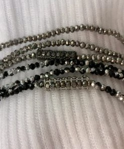 MARLYN SCHIFF BEADED WRAP BAR BRACELET