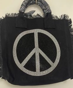 HIPCHIK HANDBAGS/LUGGAGE FRINGE CANVAS TOTE BAG