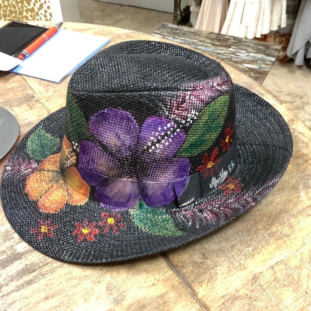 Alvilda Rodriguez HATS, HEADWEAR & HAIR ACCESSORIES HAND PAINTED HAT 2 Alvilda Rodriguez HATS, HEADWEAR & HAIR ACCESSORIES HAND PAINTED HAT