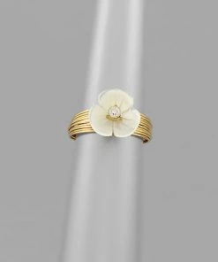 GOLDEN STELLA RINGS SHELL FLOWER RING