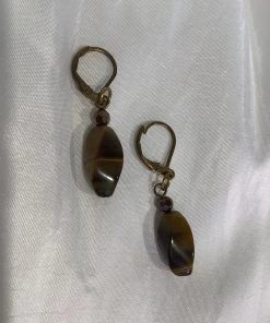 SUZI TIGERS EYE DROP EARRINGS