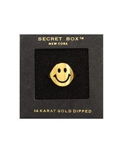 GOLDEN STELLA SMILEY FACE GOLD DIPPED RING (14K)