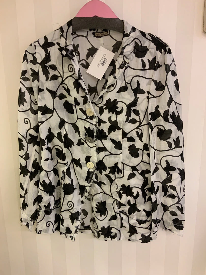 MALIPARMI OUTERWEAR FLORAL SCROLL BLAZER JACKET 1 MALIPARMI OUTERWEAR FLORAL SCROLL BLAZER JACKET