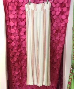 ELAN PANTS WHITE ROSE STRIPE BEACH PANT