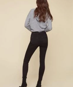 CHARLIE B SIDE ZIP DETAIL TWILL PANTS