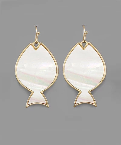GOLDEN STELLA SHELL FISH EARRINGS 1 GOLDEN STELLA SHELL FISH EARRINGS
