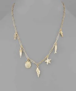 GOLDEN STELLA NECKLACES SEA LIFE CHARM CHAIN NECKLACE
