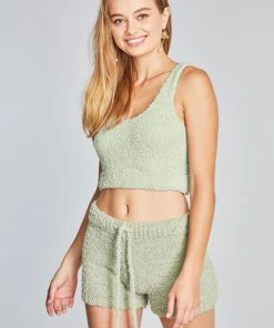 POL BERBER FLEECE COZY SHORTS