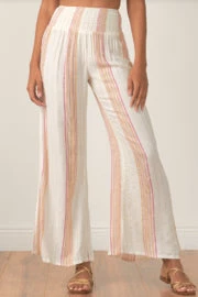 ELAN WHITE ROSE PRINT PALAZZO PANTS